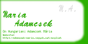 maria adamcsek business card