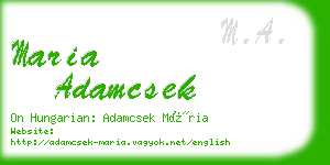 maria adamcsek business card